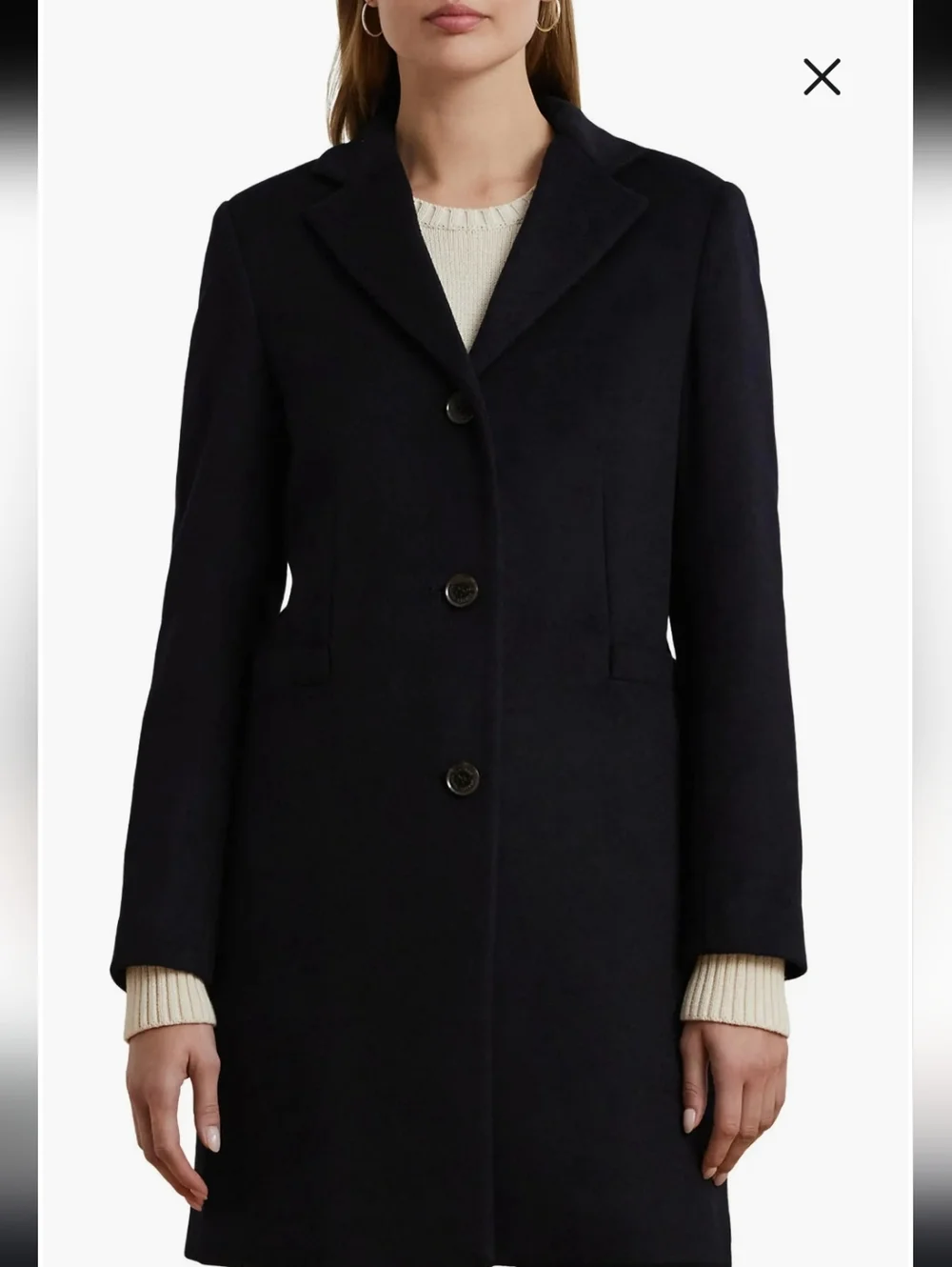 Lauren Ralph Lauren Women's Black Wool Blend Coat! Size 14